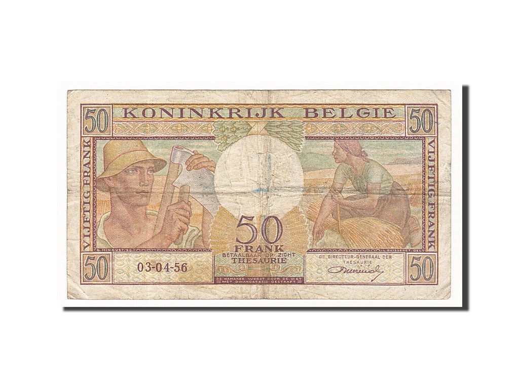 Banknote, Belgium, 50 Francs, 1956, 1956-04-03, VF(20-25)