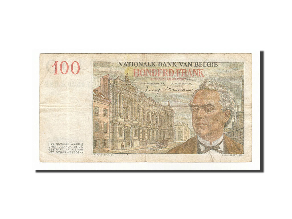 Belgium, 100 Francs, 1959, KM #129c, 1959-04-28, EF(40-45), 14530.S.088