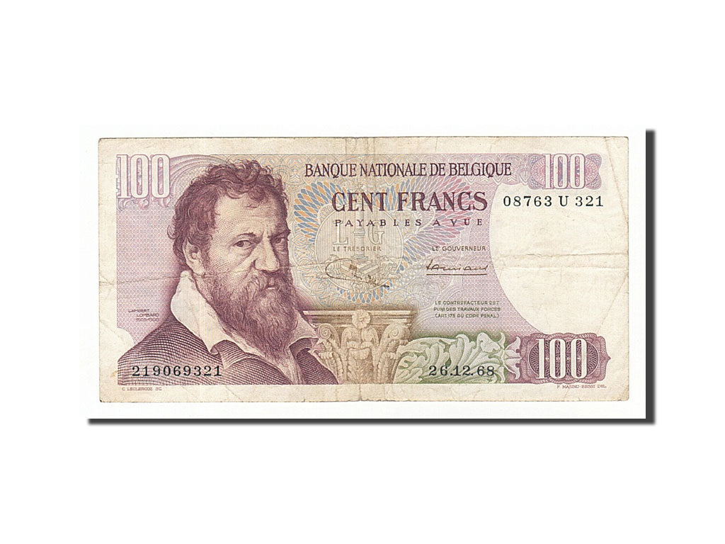 Belgio, 100 Francs, 1968, 1968-12-26, MB