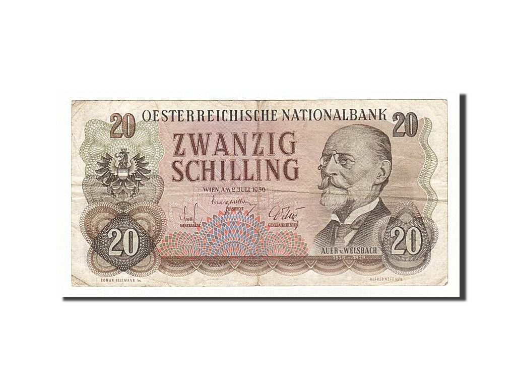 Austria, 20 Schilling, 1956, KM #136a, 1956-07-02, VF(20-25), FN118373