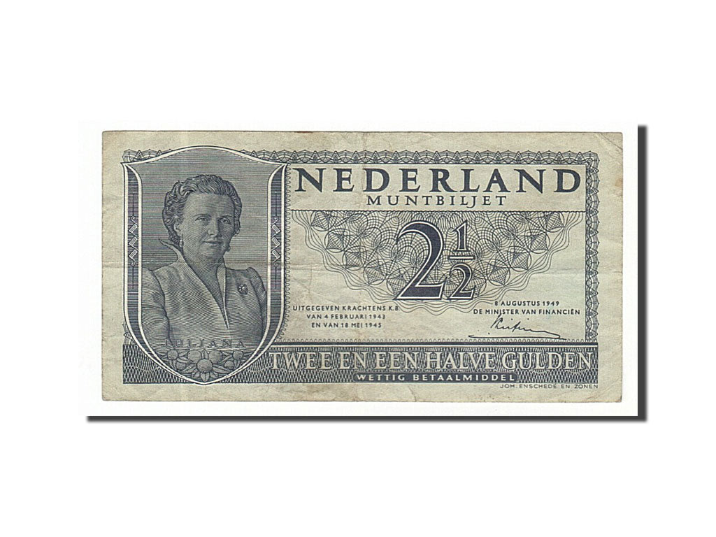 Banknote, Netherlands, 2 1/2 Gulden, 1949, 1949-08-08, VF(20-25)