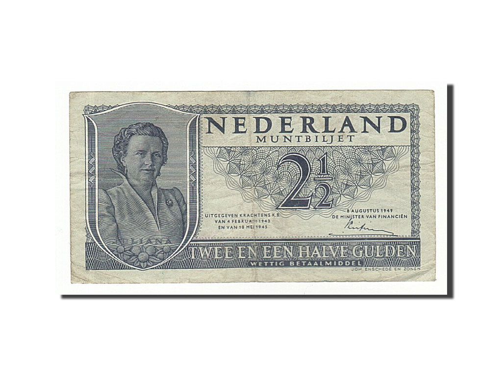 Banknote, Netherlands, 2 1/2 Gulden, 1949, 1949-08-08, VF(20-25)