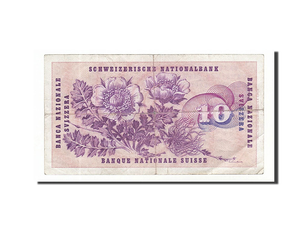 Switzerland, 10 Franken, 1971, KM #45q, 1971-02-10, F(12-15), 73T 016857
