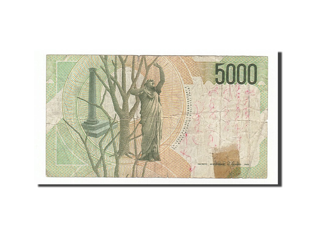 Banknote, Italy, 5000 Lire, 1985, 1985-01-04, VG(8-10)