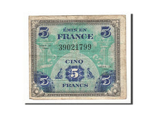 Biljet, Frankrijk, 5 Francs, 1944 Flag/France, 1944, 1944-06-01, TB, Fayette:vF