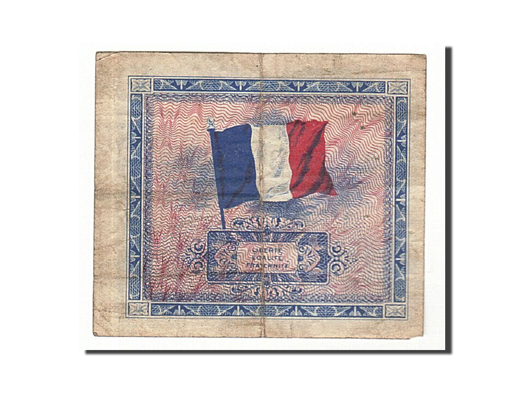 Billet, France, 5 Francs, 1944 Flag/France, 1944, 1944-06-01, TB, Fayette:vF