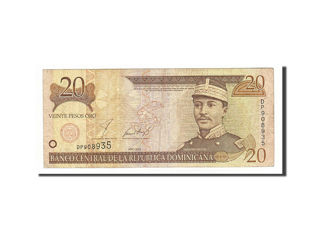 Dominican Republic, 20 Pesos Oro, 2001, KM #166b, F(12-15), DP908935