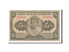 Luxembourg, 5 Francs, 1944, KM #43b, F(12-15), A945582