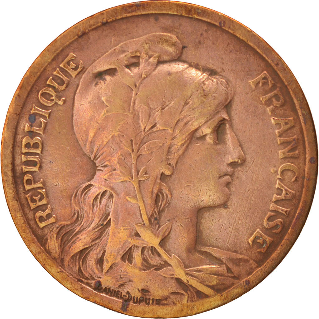 France, Dupuis, 10 Centimes, 1917, Paris, EF(40-45), Bronze, KM:843, Gadoury:277