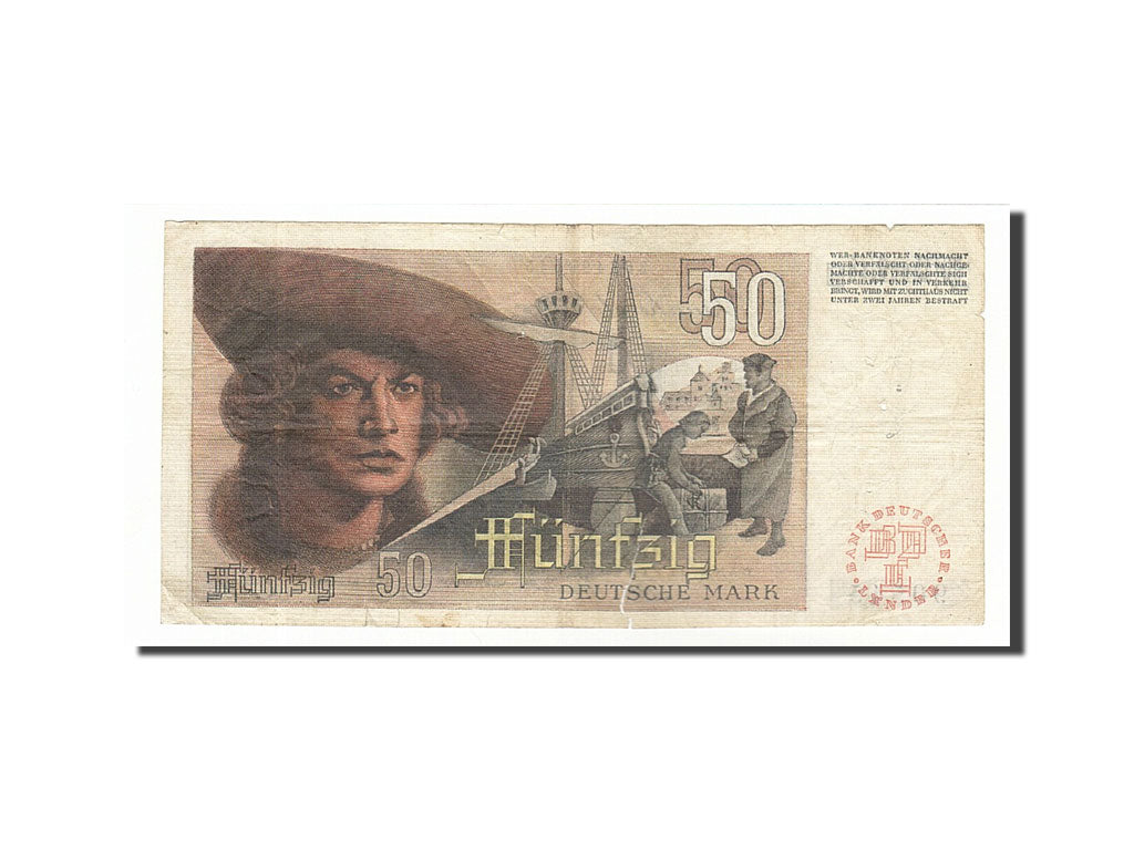 GERMANIA - REPUBBLICA FEDERALE, 50 Deutsche Mark, 1948, 1948-12-09, MB+