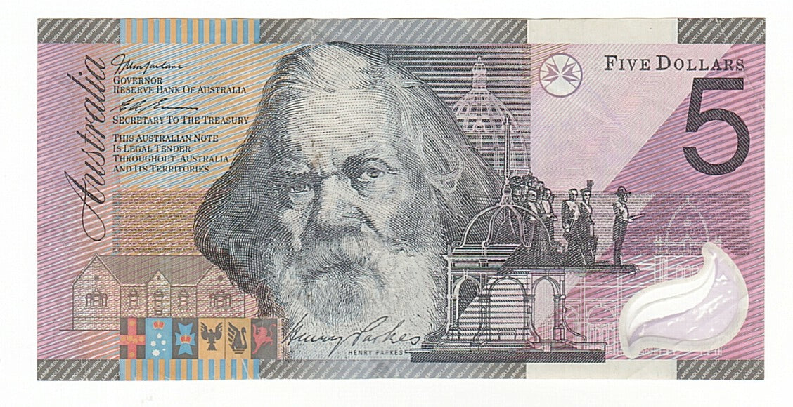 Australia, 5 Dollars, 2001, KM #56, 2001-01-01, VF(30-35), FH01216220