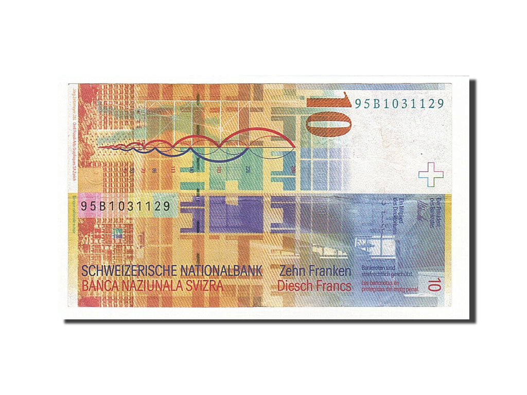 Switzerland, 10 Franken, 1995, KM #66a, EF(40-45), 95B1031129