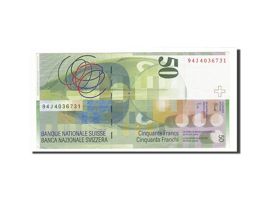 Switzerland, 50 Franken, 1994, KM #70, AU(50-53), 94J4036731