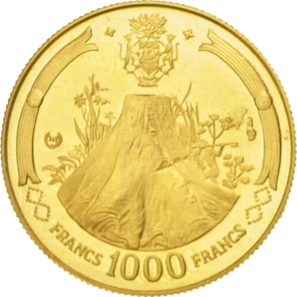 Gabon, 1000 Francs, 1969, MS(63), Gold, KM:6