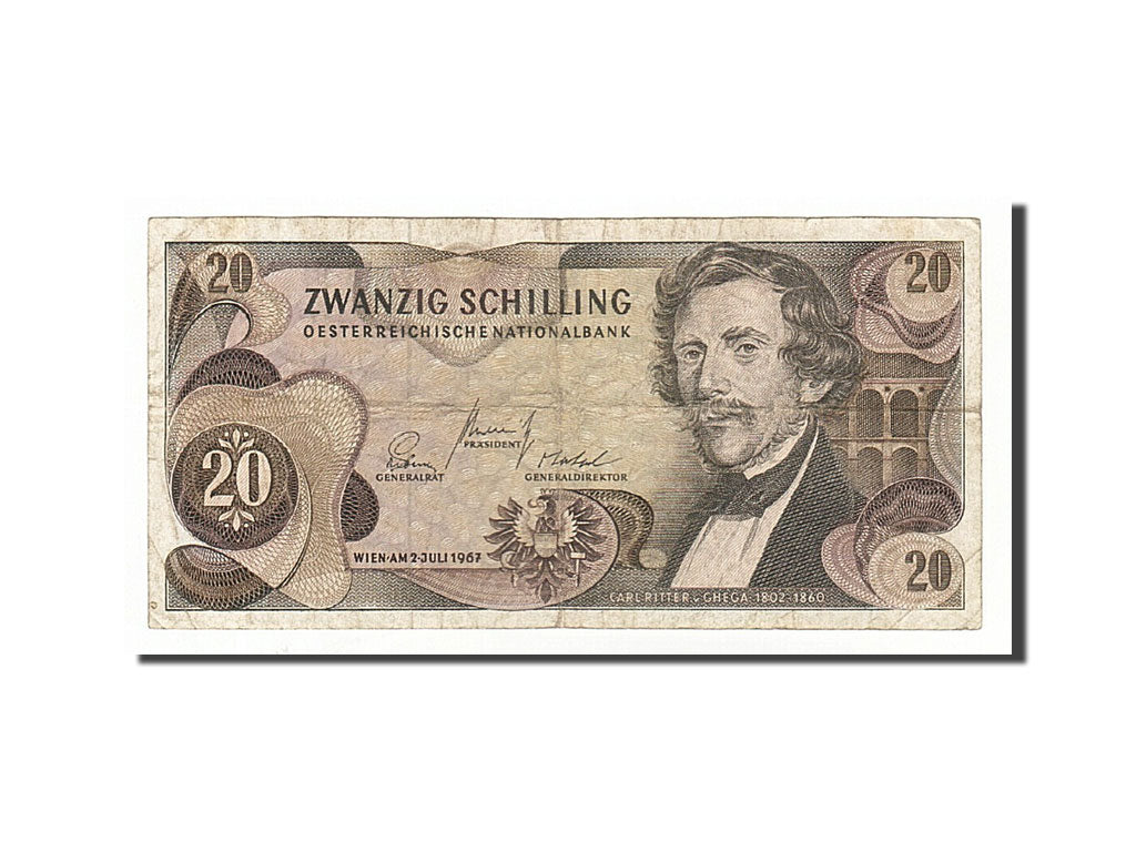 Banknote, Austria, 20 Schilling, 1967, 1967-07-02, VF(20-25)
