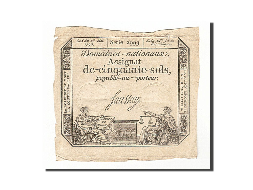 50 Sols type Domaines Nationaux, signé Saussay
