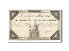 Geldschein, Frankreich, 50 Livres, 1792, Latour, SS, KM:A72, Lafaurie:164
