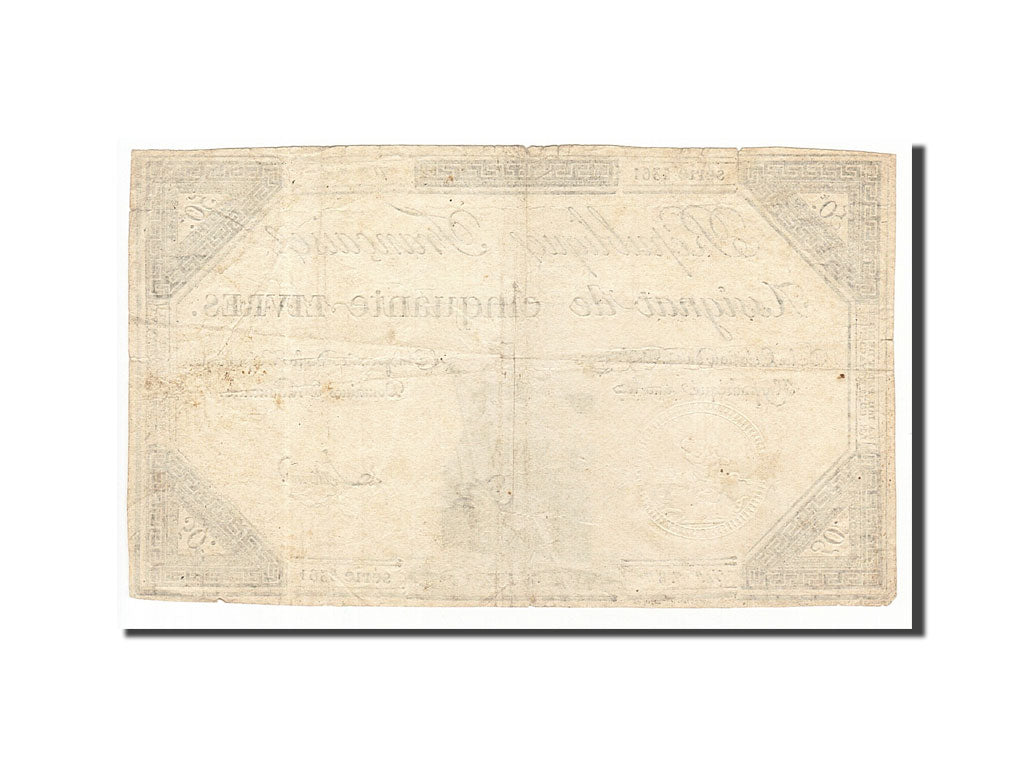 Billete, Francia, 50 Livres, 1792, Latour, MBC, KM:A72, Lafaurie:164