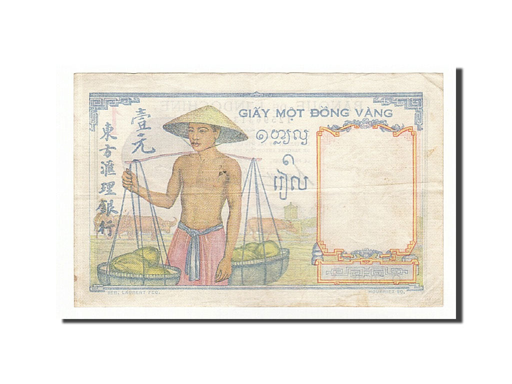 French Indo-China, 1 Piastre, 1936, KM #54b, VF(30-35), O.5039