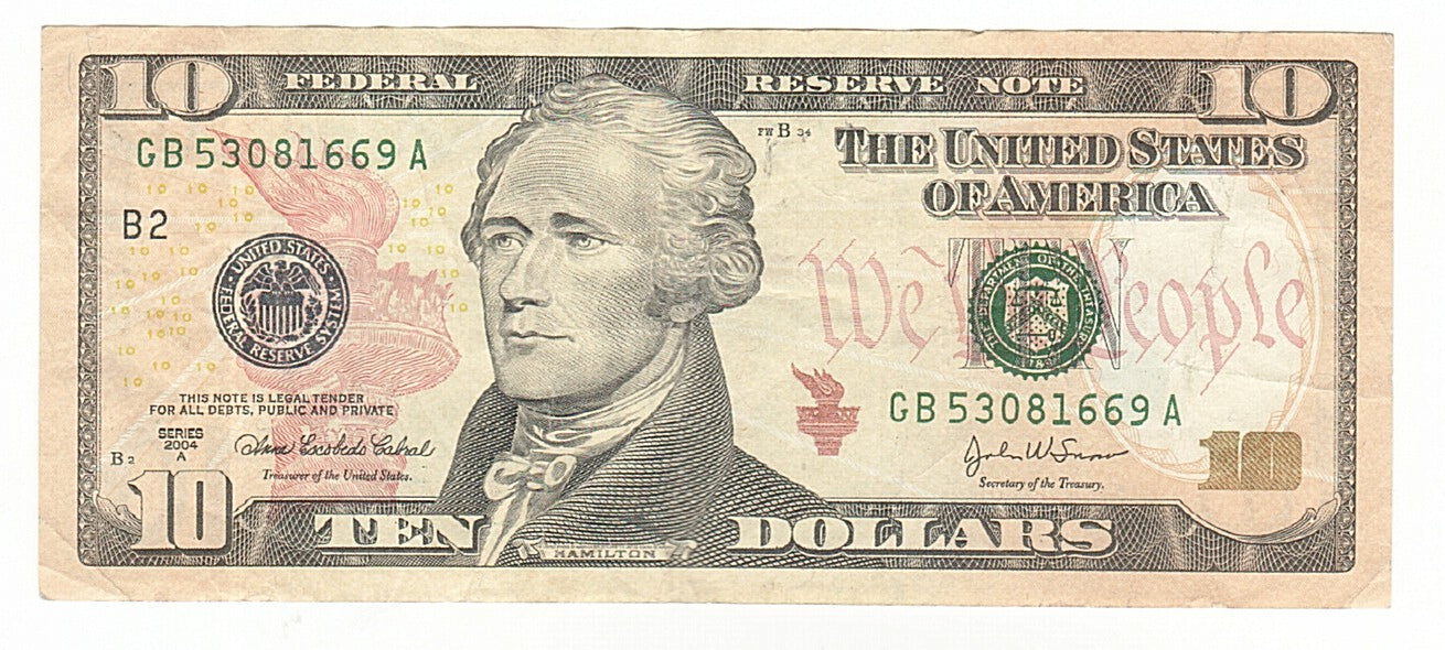 United States, Ten Dollars, 2004, KM #4770, EF(40-45), GB53081669A