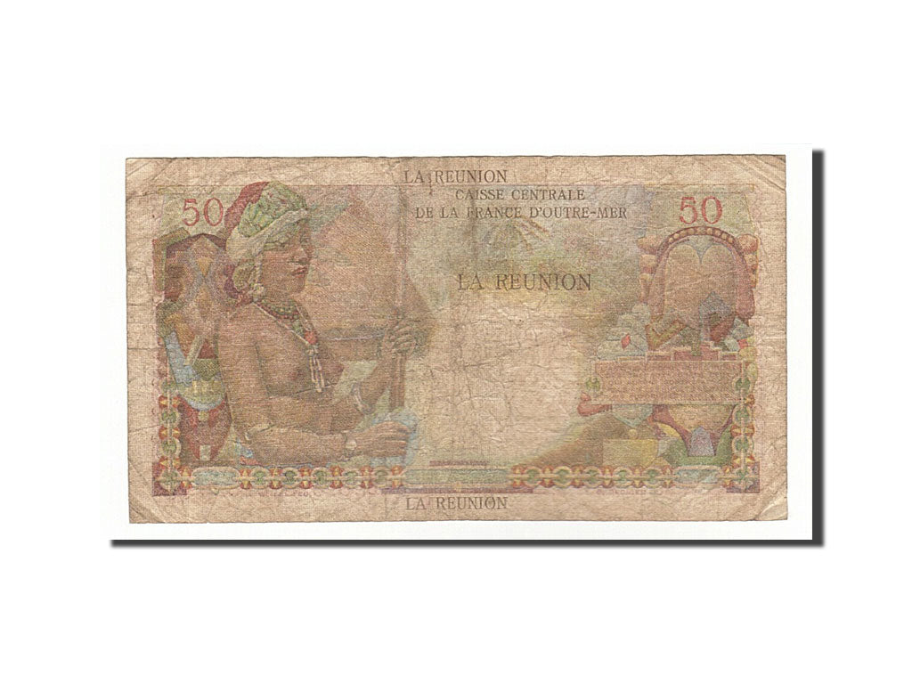 Reunion, 50 Francs, 1947, KM #44a, F(12-15), Y.8