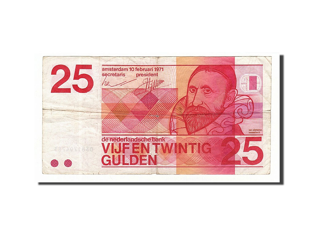 Netherlands, 25 Gulden, 1971, KM #92a, 1971-02-10, VF(20-25), 0381704283