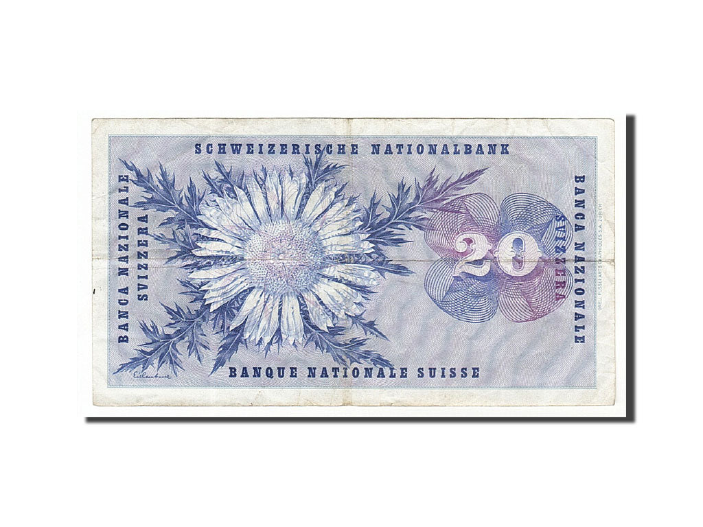 Banknote, Switzerland, 20 Franken, 1963, 1963-03-28, VF(30-35)