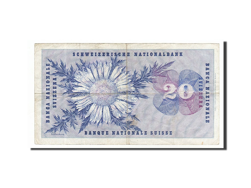 Switzerland, 20 Franken, 1963, KM #46j, 1963-03-28, VF(20-25), 003585