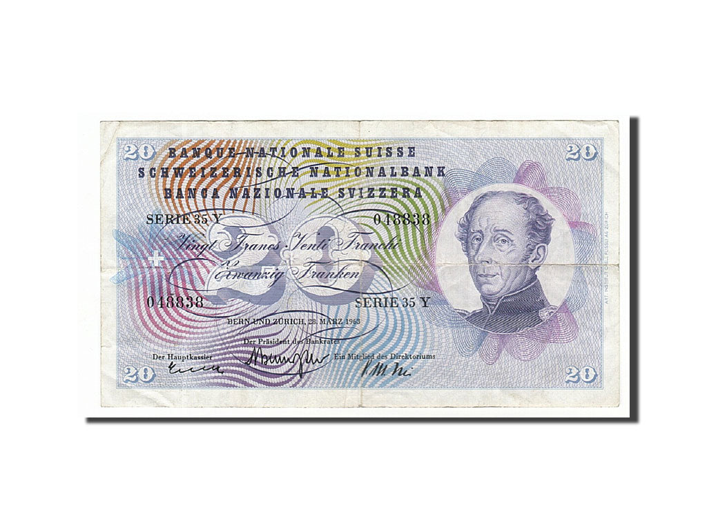Suisse, 20 Francs type Dufour