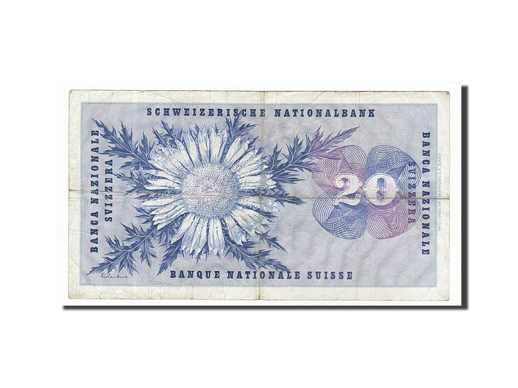 Banknote, Switzerland, 20 Franken, 1963, 1963-03-28, VF(20-25)