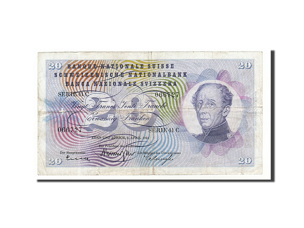 Suisse, 20 Francs type Dufour