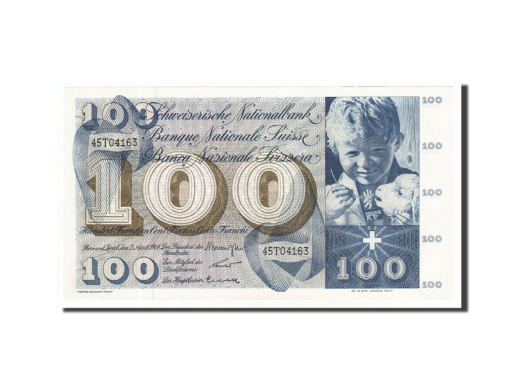 Banknote, Switzerland, 100 Franken, 1964, 1964-04-02, UNC(63)