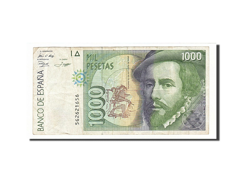 Banknote, Spain, 1000 Pesetas, 1992, 1992-10-12, VF(20-25)