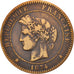 Coin, France, Cérès, 10 Centimes, 1874, Bordeaux, VF(20-25), Bronze, KM:815.2