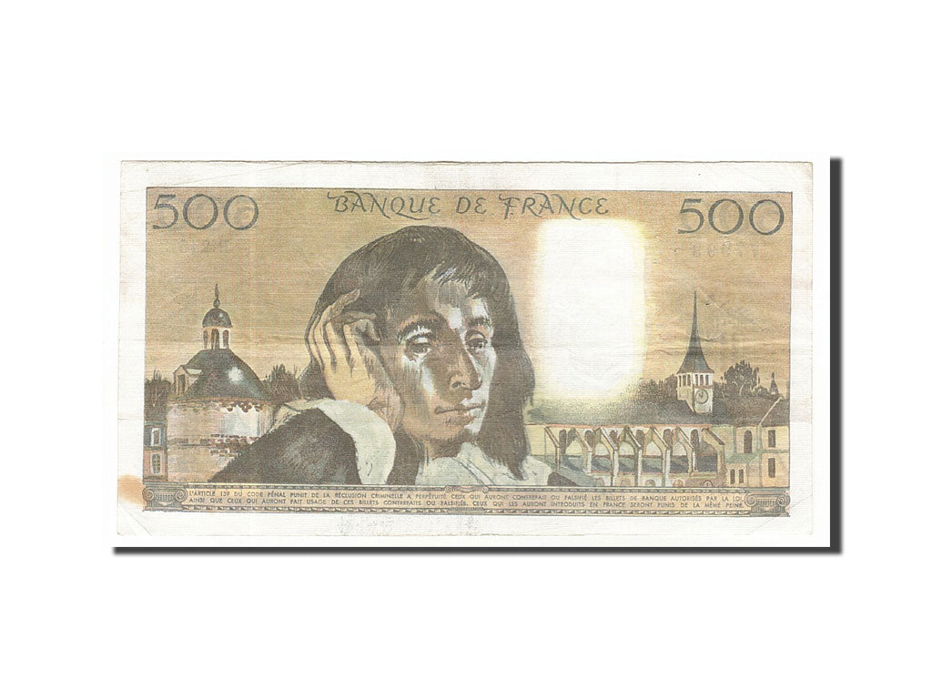 France, 500 Francs, 500 F 1968-1993 ''Pascal'', 1987, KM #156f, 1987-01-08,...