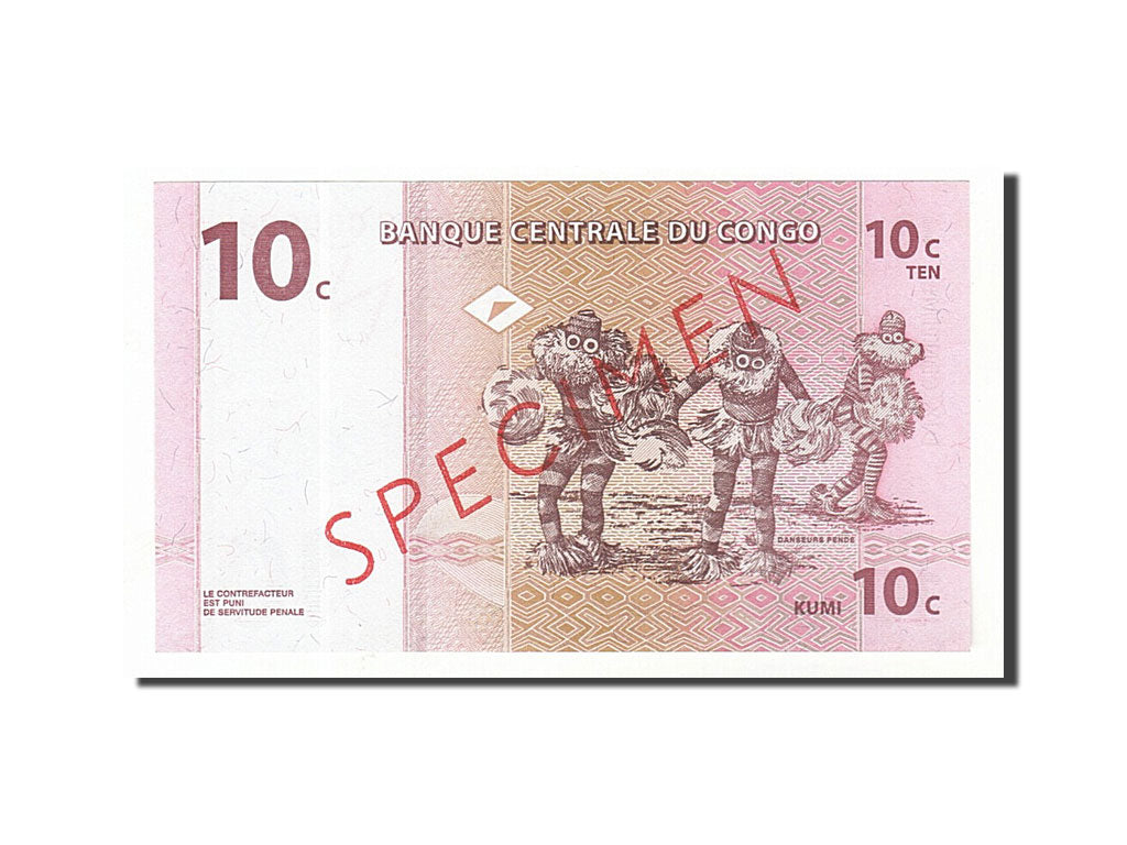 Banknote, Congo Democratic Republic, 10 Centimes, 1997, 1997-11-01, UNC(65-70)