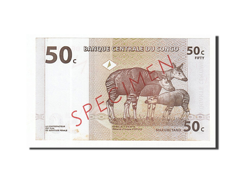 Congo Democratic Republic, 50 Centimes, 1997, KM #84s, 1997-11-01, UNC(63),...