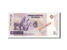 Banknote, Congo Democratic Republic, 5 Francs, 1997, 1997-11-01, AU(55-58)