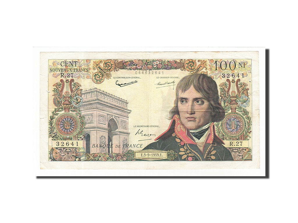 France, 100 Nouveaux Francs, 100 NF 1959-1964 ''Bonaparte'', 1959, KM #144a,...