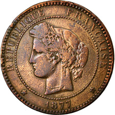 Monnaie, France, Cérès, 10 Centimes, 1877, Paris, B+, Bronze, KM:815.1