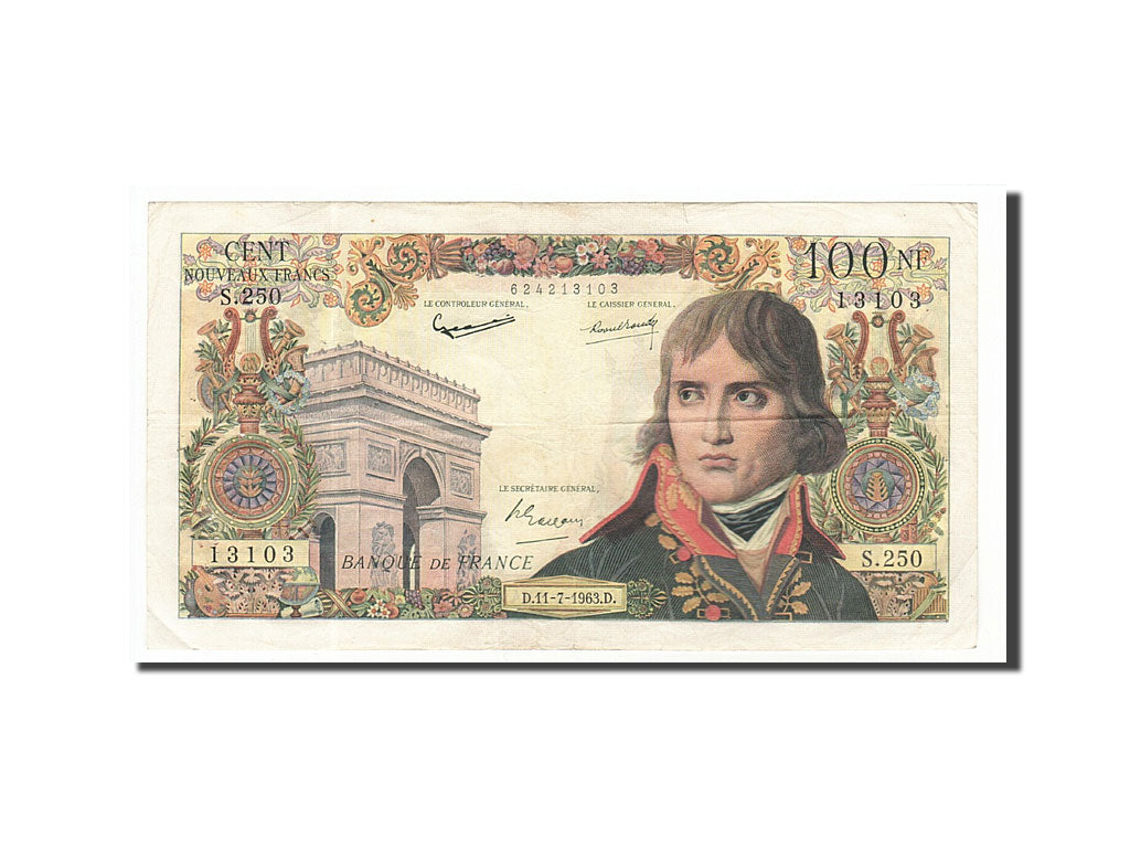 Billete, Francia, 100 Nouveaux Francs, 100 NF 1959-1964 ''Bonaparte'', 1963