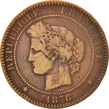 Moneda, Francia, Cérès, 10 Centimes, 1878, Paris, BC, Bronce, KM:815.1