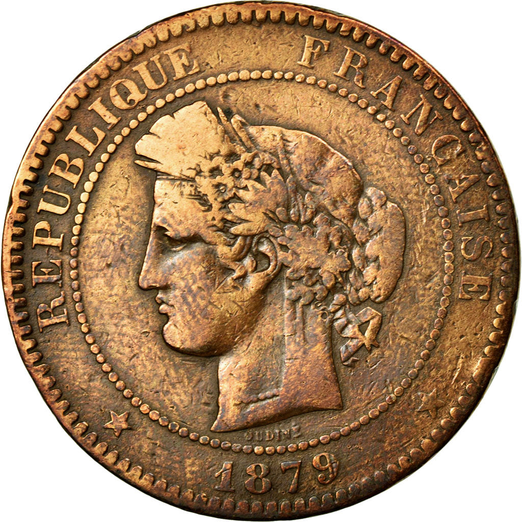 Münze, Frankreich, Cérès, 10 Centimes, 1879, Paris, SGE, Bronze, KM:815.1
