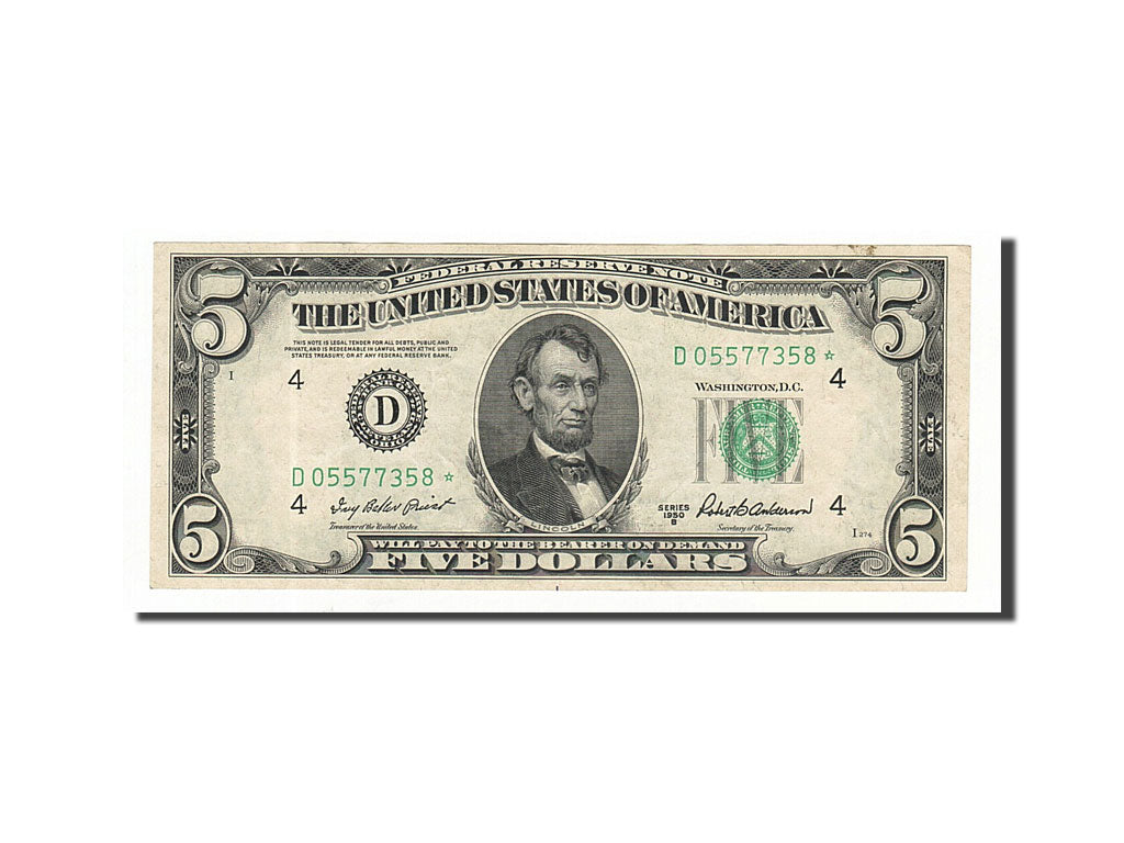 Stati Uniti, Five Dollars, 1950, BB