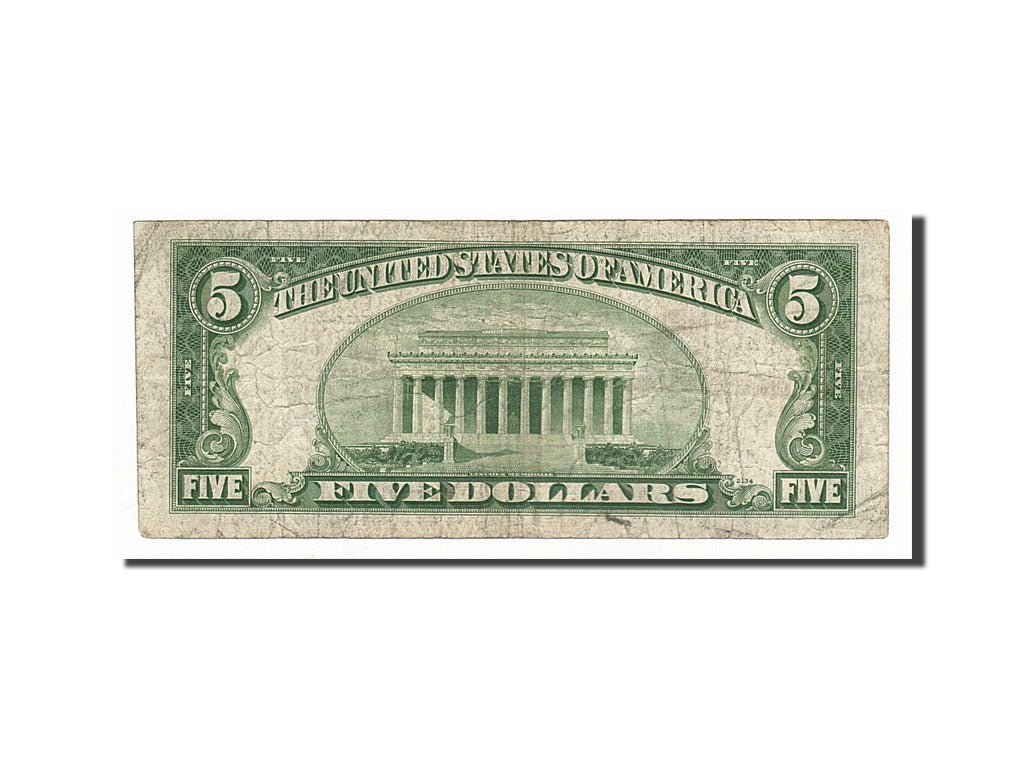Etats-Unis, 5 Dollars Federal Reserve Note type Lincoln, 1950A, Cleveland