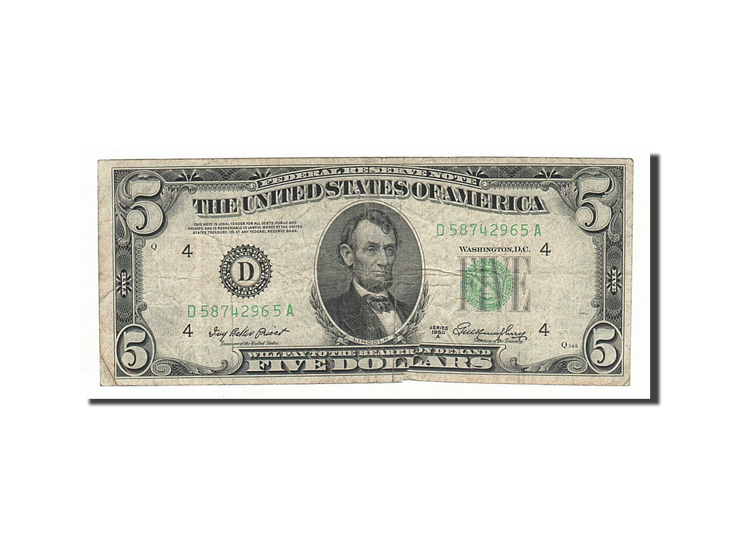 United States, Five Dollars, 1950, KM #1806, VF(20-25), D58742965A