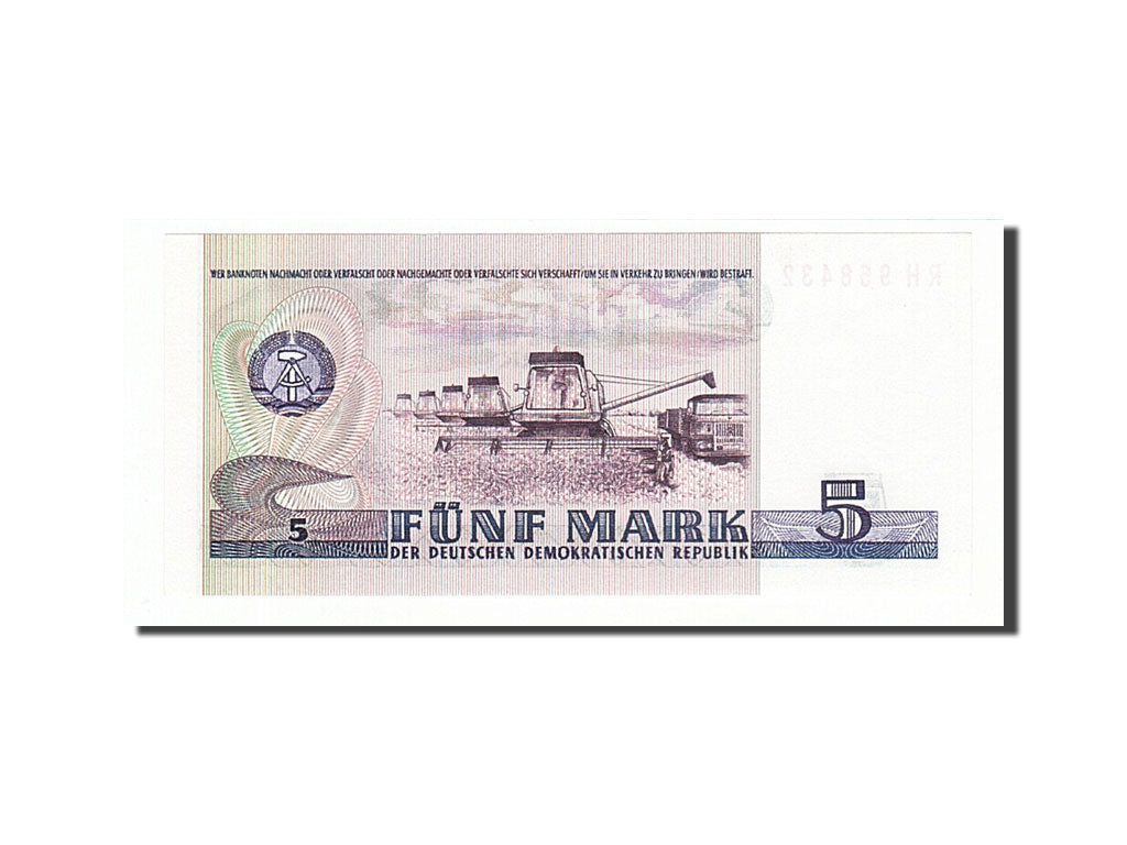 Geldschein, Deutsche Demokratische Republik, 5 Mark, 1975, UNZ