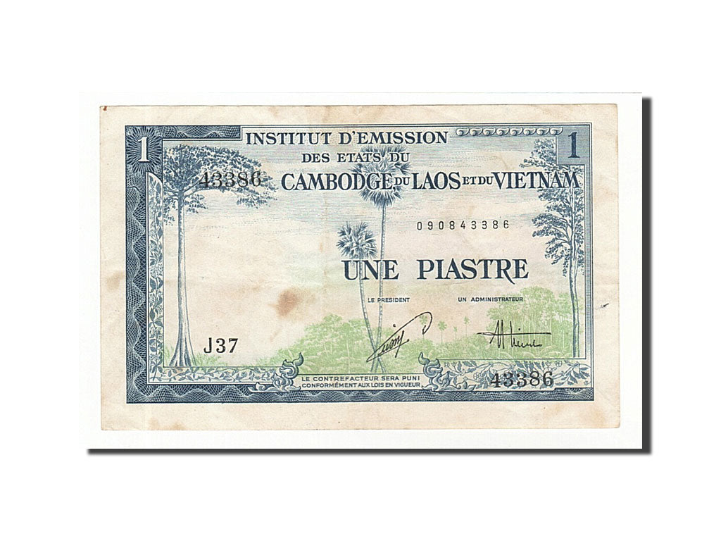 Indocina francese, 1 Piastre = 1 Dong, 1954, BB