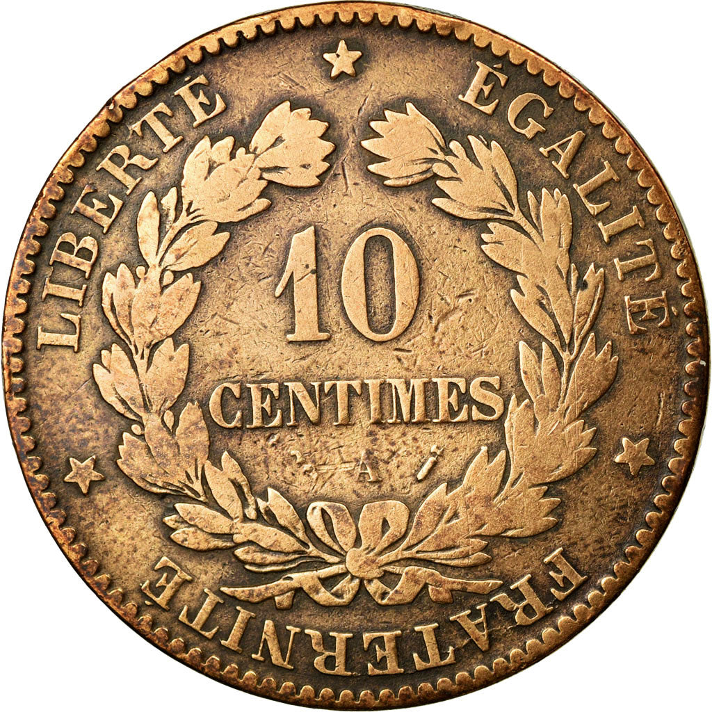 Munten, Frankrijk, Cérès, 10 Centimes, 1883, Paris, ZG+, Bronze, KM:815.1