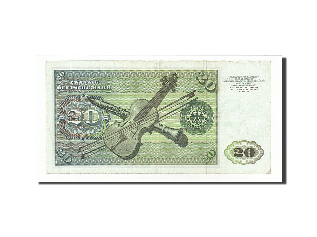 Billet, République fédérale allemande, 20 Deutsche Mark, 1977, 1977-06-01
